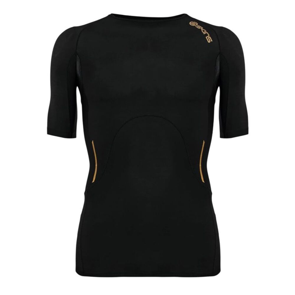 Skins Mens A400 Geometric Pattern Compression T-Shirt / Black